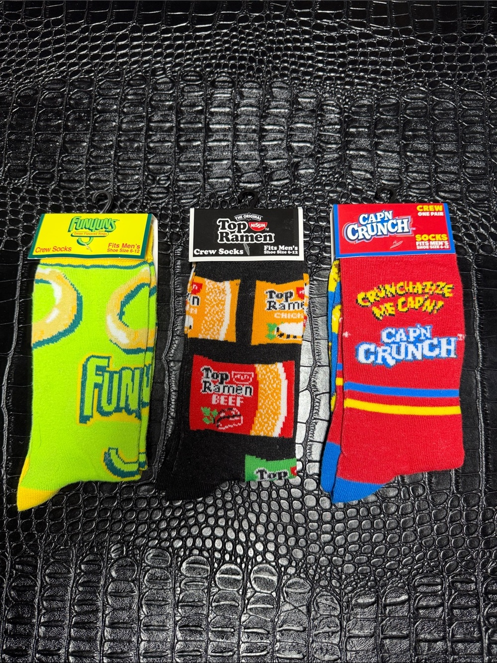 Novelty Socks: Top Ramen, Cap’n Crunch, Funyuns’s